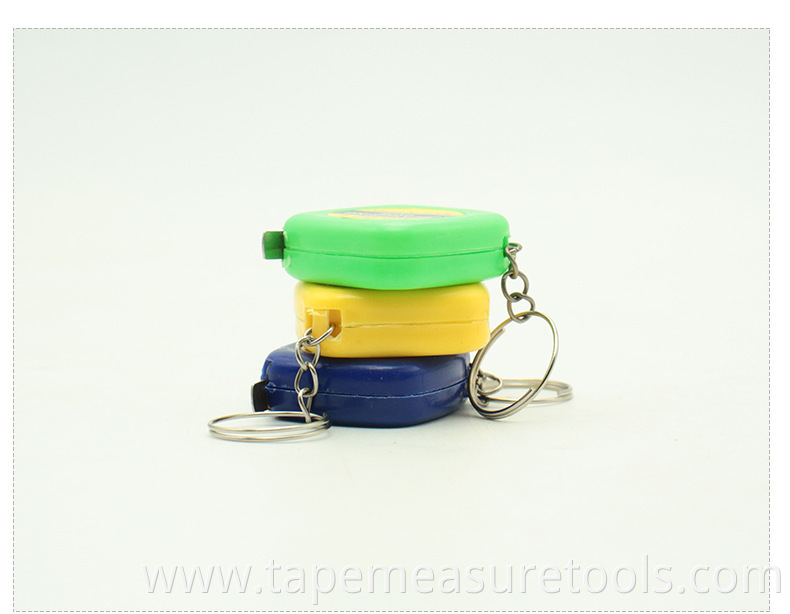 portable cheaper 1m mini tape measure keychain small tape measure with key ring